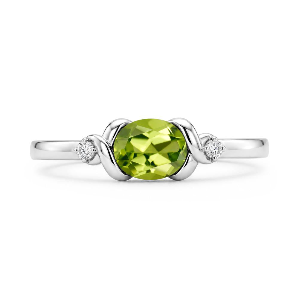 East West Oval Shaped Sapphire Twisted Ring - LUO Jewelry #gemstone_Peridot