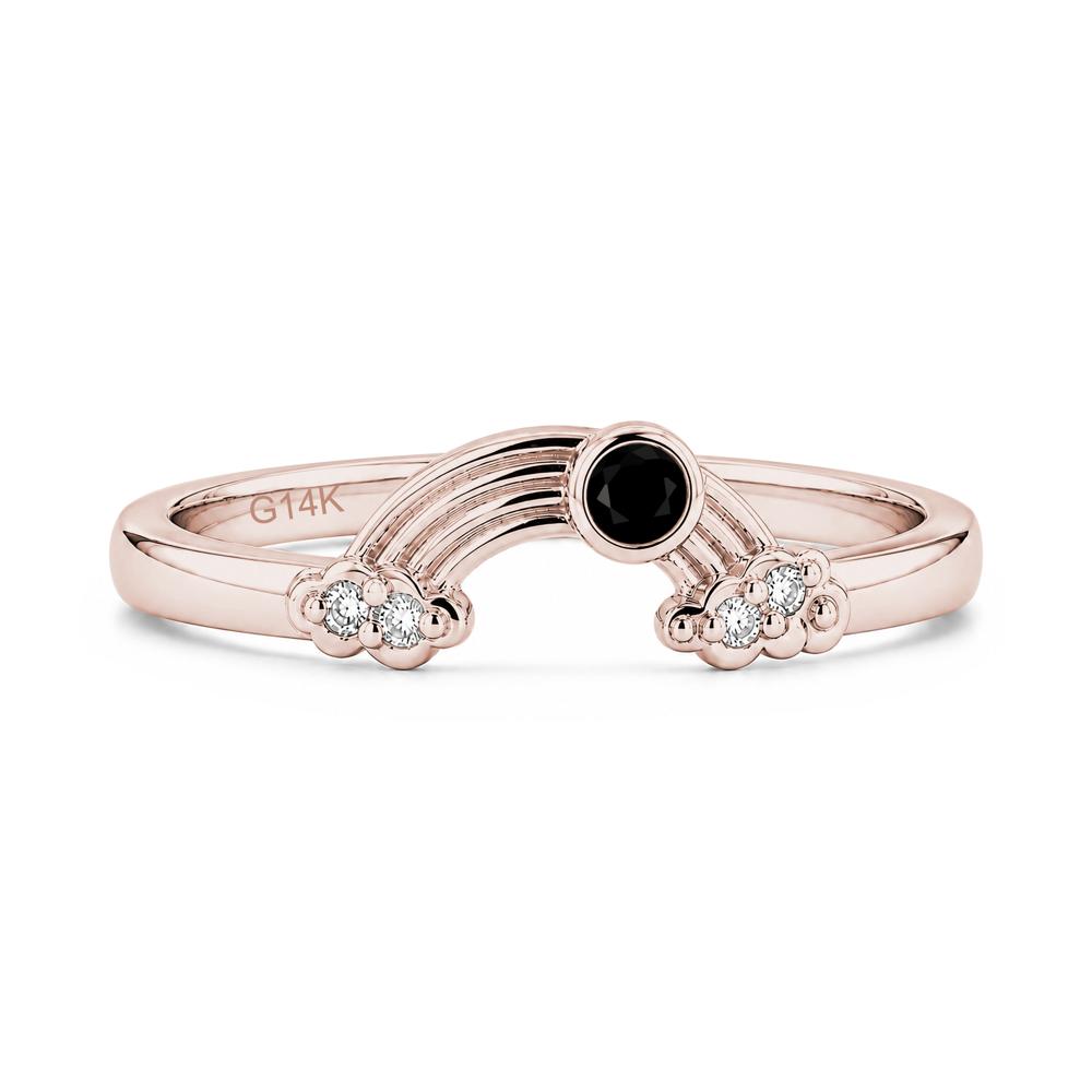 Petite Emerald Cute Rainbow Ring - LUO Jewelry #gemstone_Black Spinel