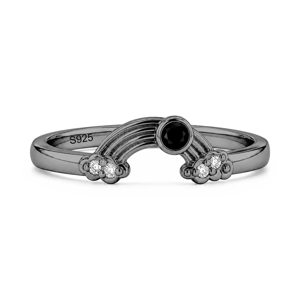 Petite Emerald Cute Rainbow Ring - LUO Jewelry #gemstone_Black Spinel