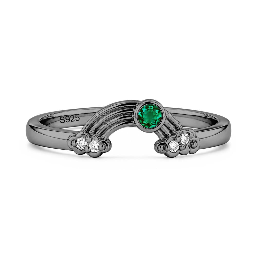 Petite Emerald Cute Rainbow Ring - LUO Jewelry #gemstone_Emerald