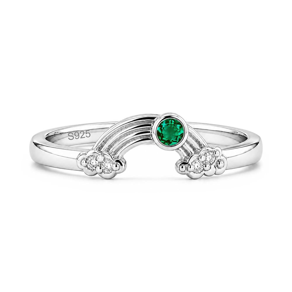 Petite Emerald Cute Rainbow Ring - LUO Jewelry #gemstone_Emerald