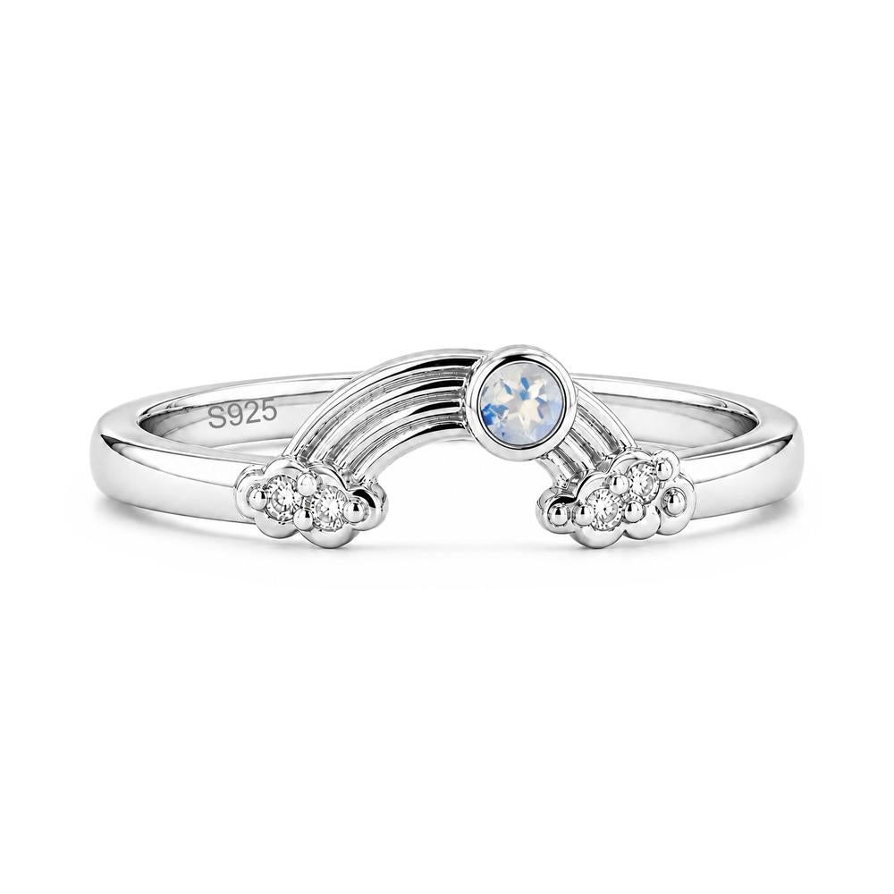 Petite Emerald Cute Rainbow Ring - LUO Jewelry #gemstone_Moonstone
