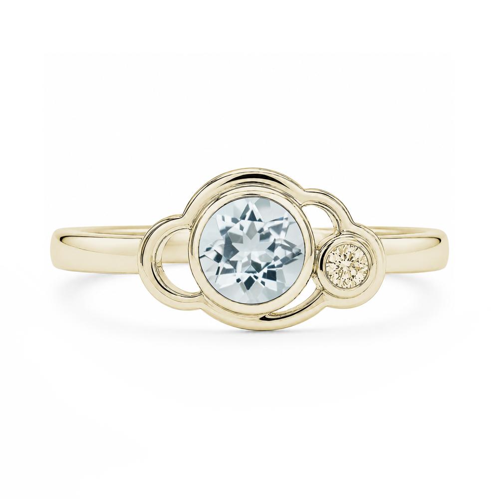 Bezel Setting Two Stone Black Spinel Cloud Ring - LUO Jewelry #gemstone_Aquamarine
