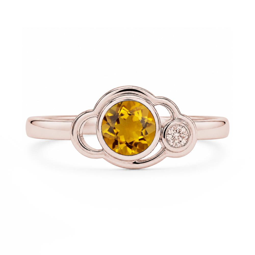 Bezel Setting Two Stone Black Spinel Cloud Ring - LUO Jewelry #gemstone_Citrine