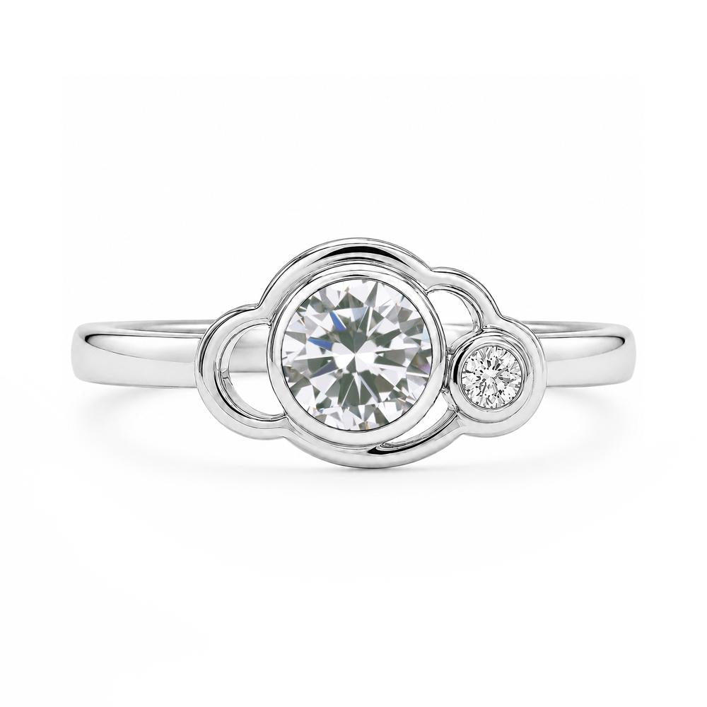 Bezel Setting Two Stone Black Spinel Cloud Ring - LUO Jewelry #gemstone_Cubic Zirconia