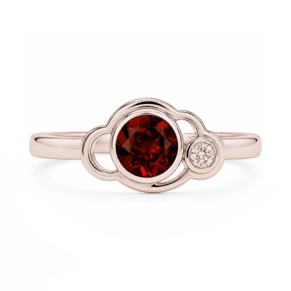 Bezel Setting Two Stone Black Spinel Cloud Ring - LUO Jewelry #gemstone_Garnet