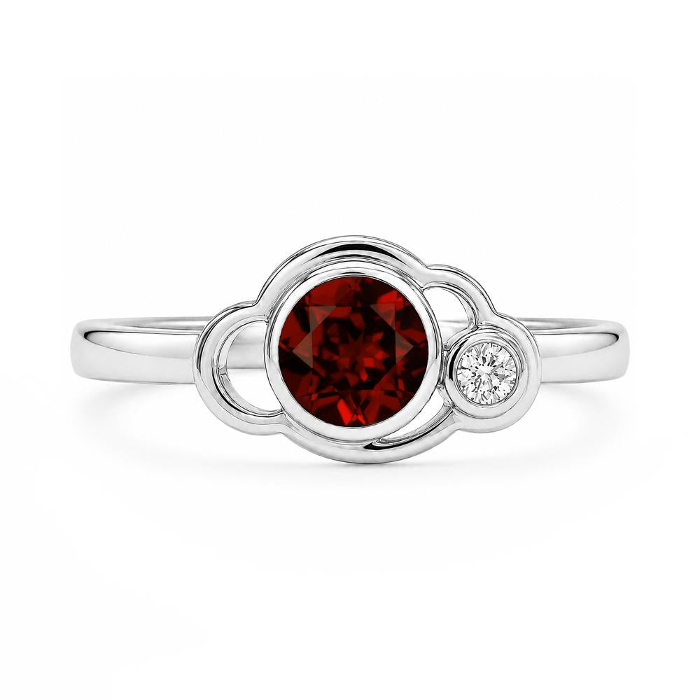 Bezel Setting Two Stone Black Spinel Cloud Ring - LUO Jewelry #gemstone_Garnet