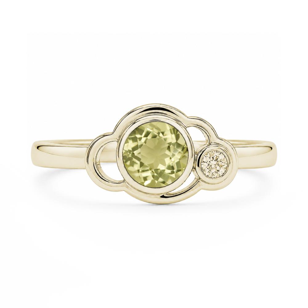 Bezel Setting Two Stone Black Spinel Cloud Ring - LUO Jewelry #gemstone_Lemon Quartz