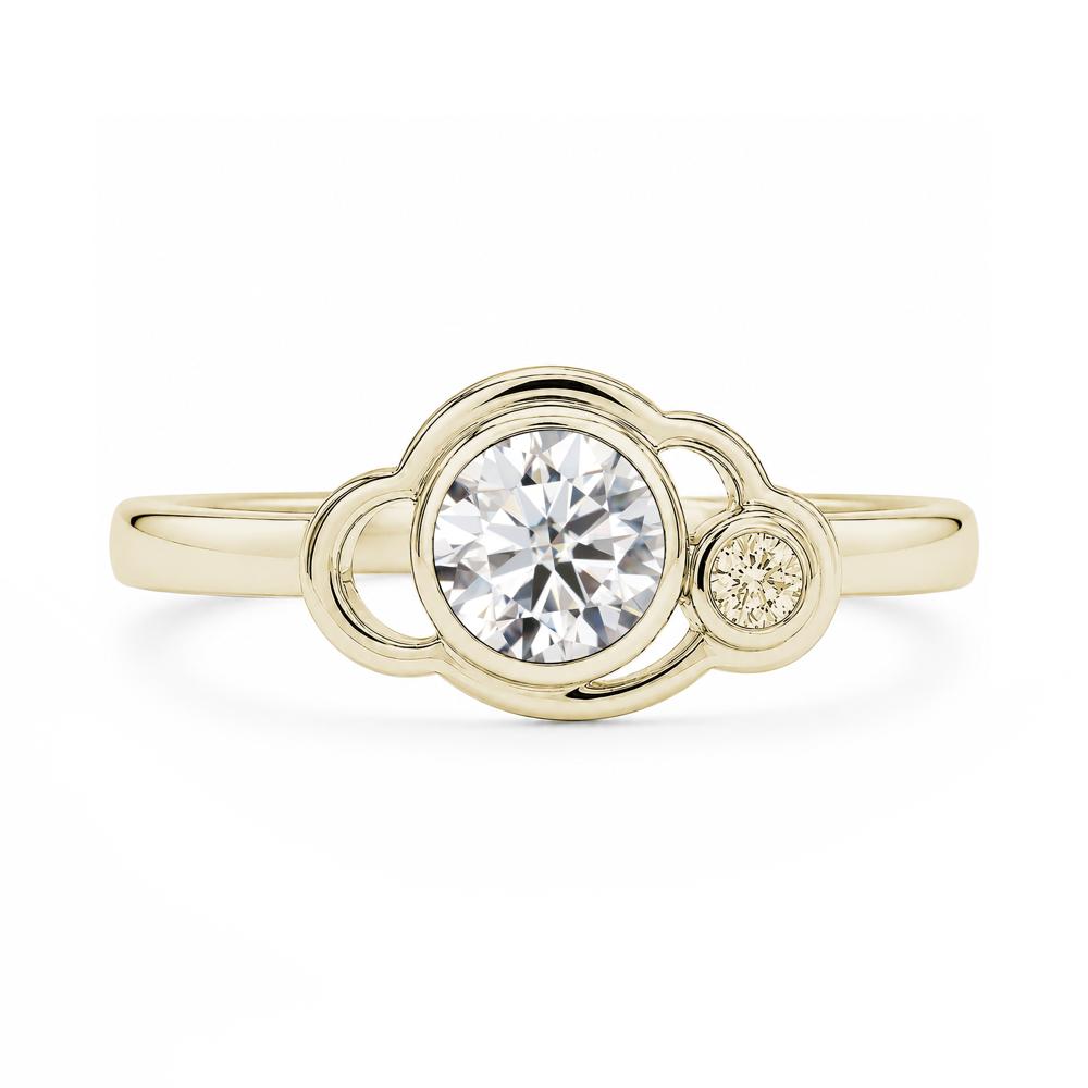 Bezel Setting Two Stone Black Spinel Cloud Ring - LUO Jewelry #gemstone_Moissanite