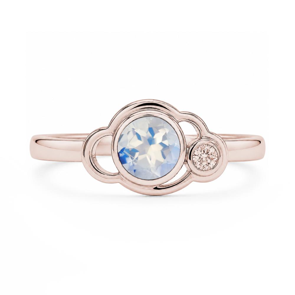 Bezel Setting Two Stone Black Spinel Cloud Ring - LUO Jewelry #gemstone_Moonstone