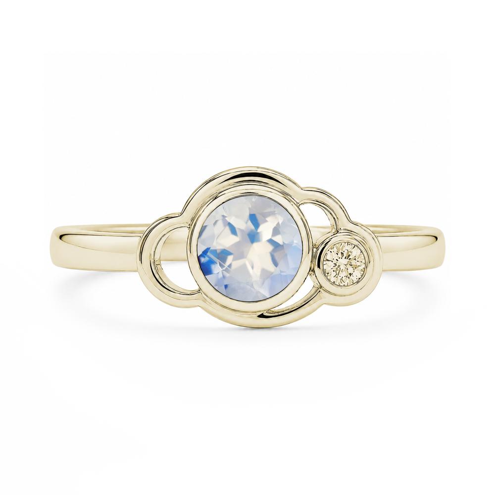 Bezel Setting Two Stone Black Spinel Cloud Ring - LUO Jewelry #gemstone_Moonstone