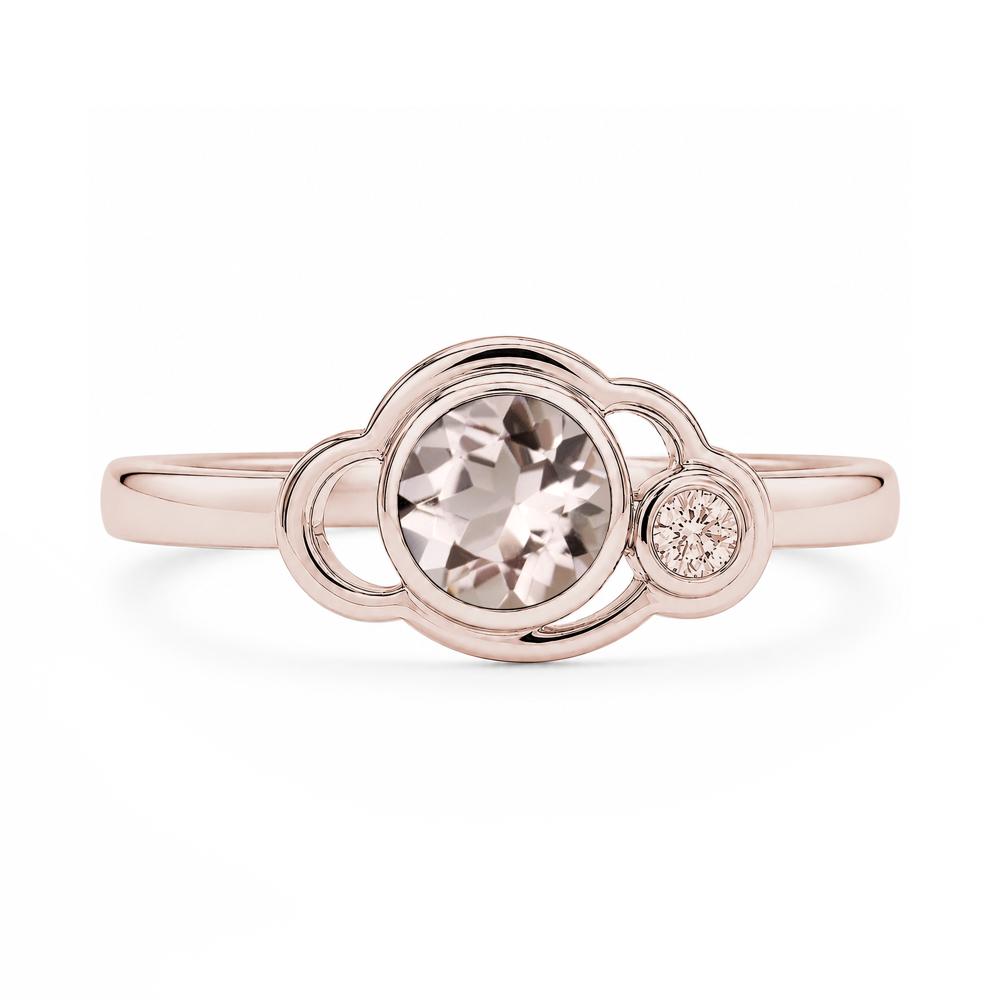Bezel Setting Two Stone Black Spinel Cloud Ring - LUO Jewelry #gemstone_Morganite