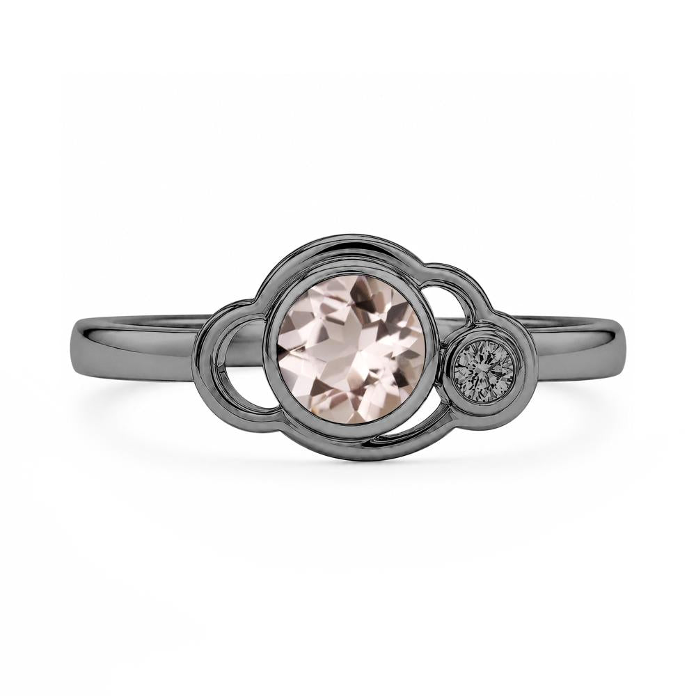 Bezel Setting Two Stone Black Spinel Cloud Ring - LUO Jewelry #gemstone_Morganite