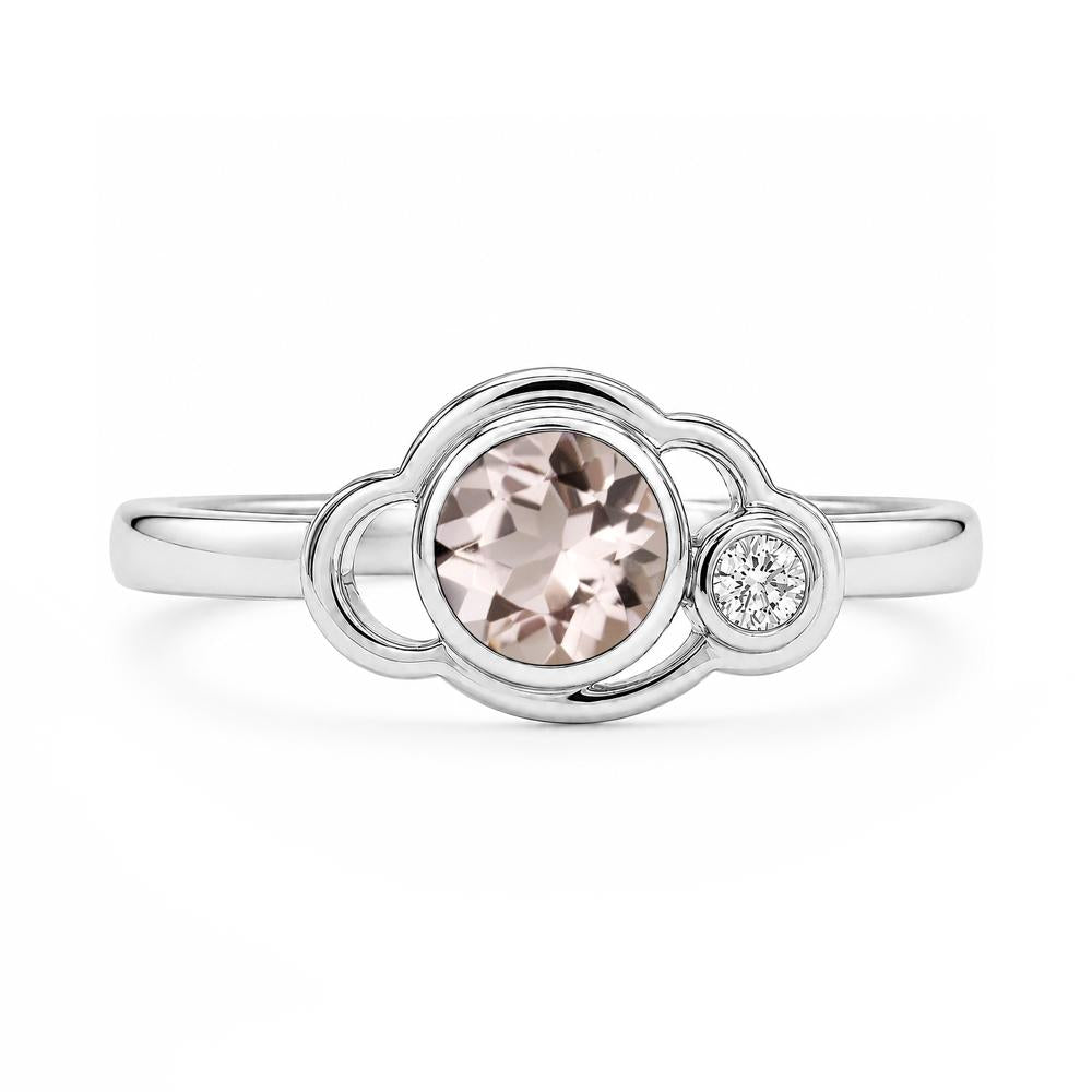 Bezel Setting Two Stone Black Spinel Cloud Ring - LUO Jewelry #gemstone_Morganite