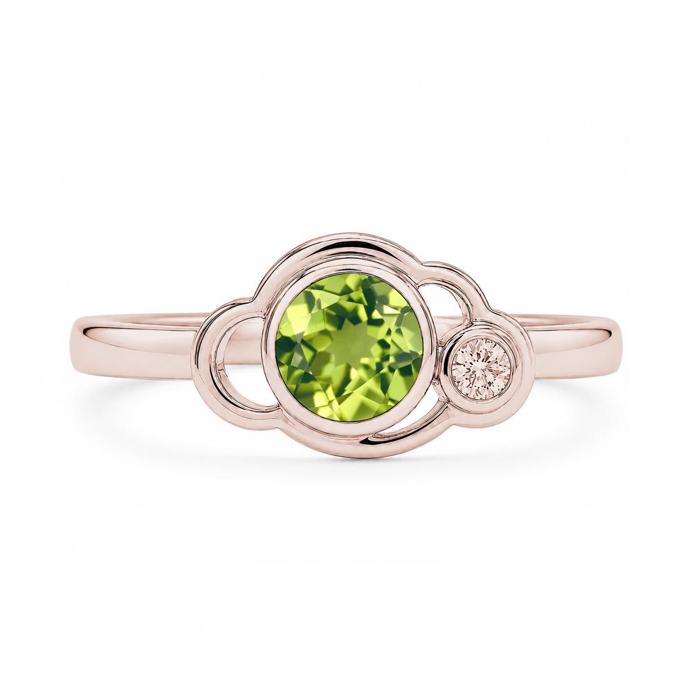 Bezel Setting Two Stone Black Spinel Cloud Ring - LUO Jewelry #gemstone_Peridot