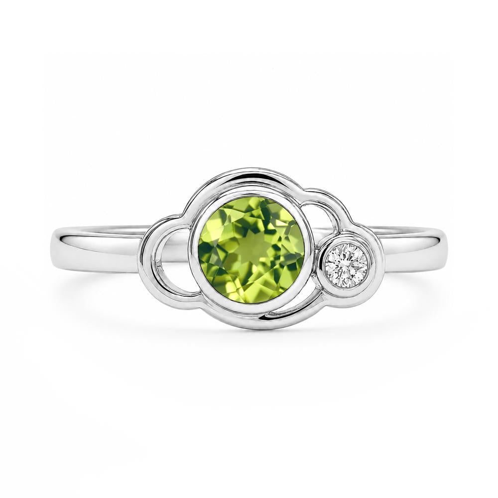 Bezel Setting Two Stone Black Spinel Cloud Ring - LUO Jewelry #gemstone_Peridot
