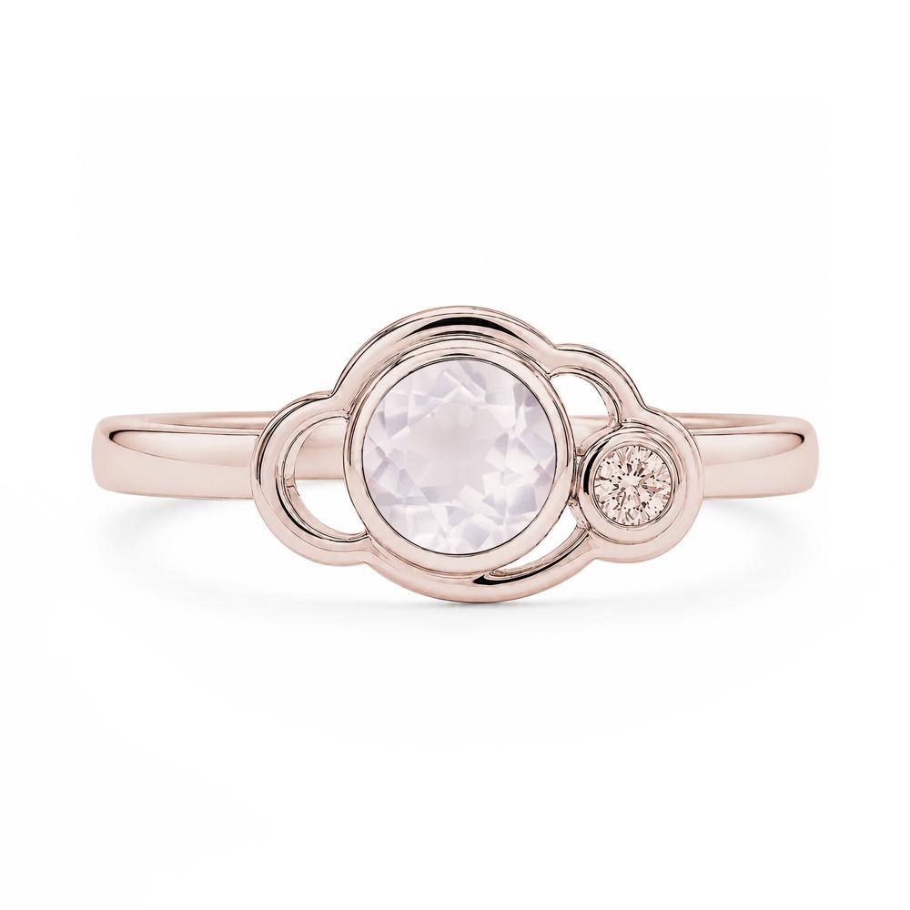 Bezel Setting Two Stone Black Spinel Cloud Ring - LUO Jewelry #gemstone_Rose Quartz