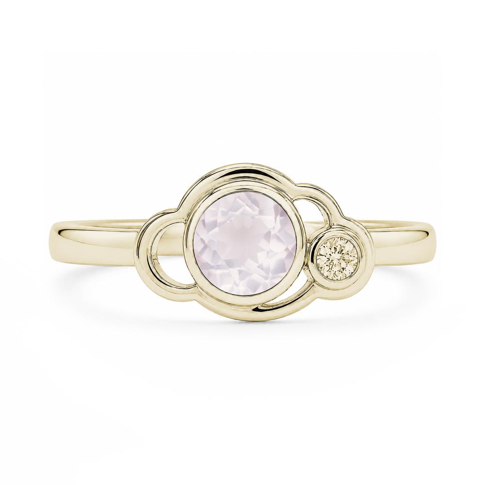 Bezel Setting Two Stone Black Spinel Cloud Ring - LUO Jewelry #gemstone_Rose Quartz