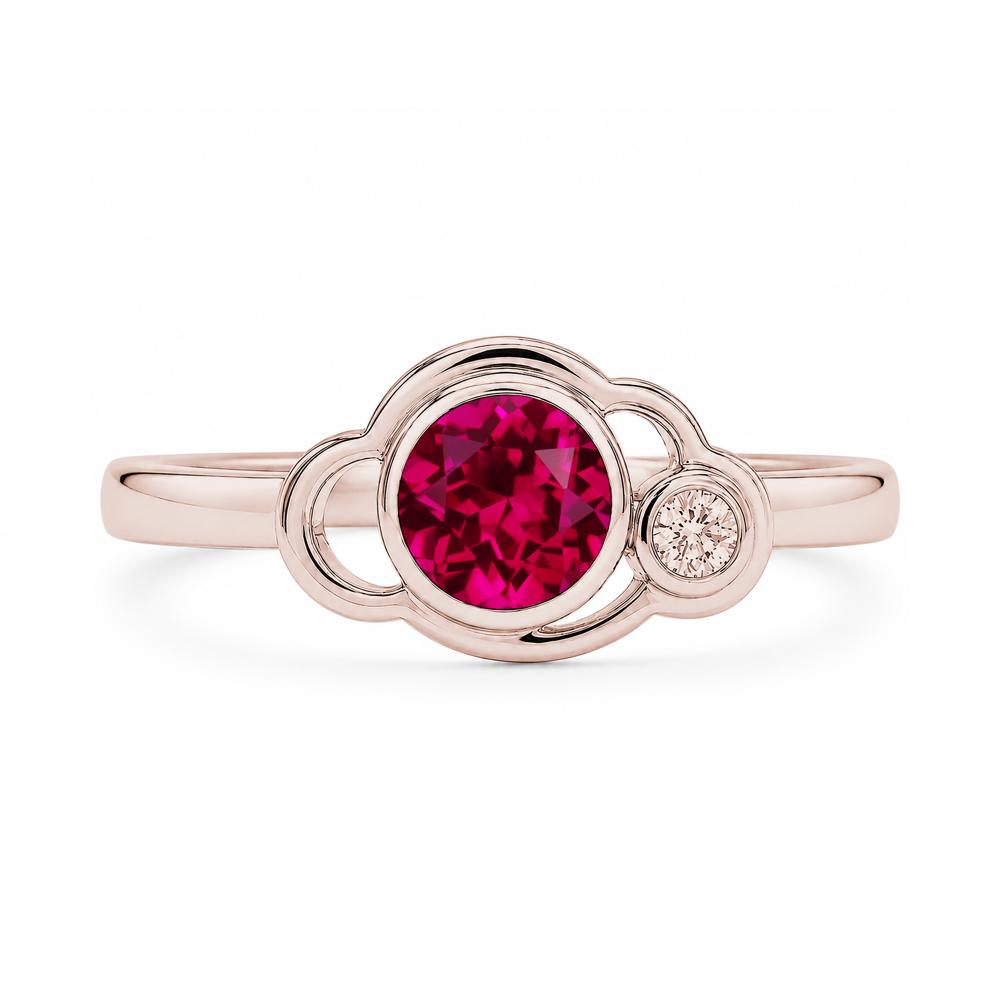 Bezel Setting Two Stone Black Spinel Cloud Ring - LUO Jewelry #gemstone_Ruby
