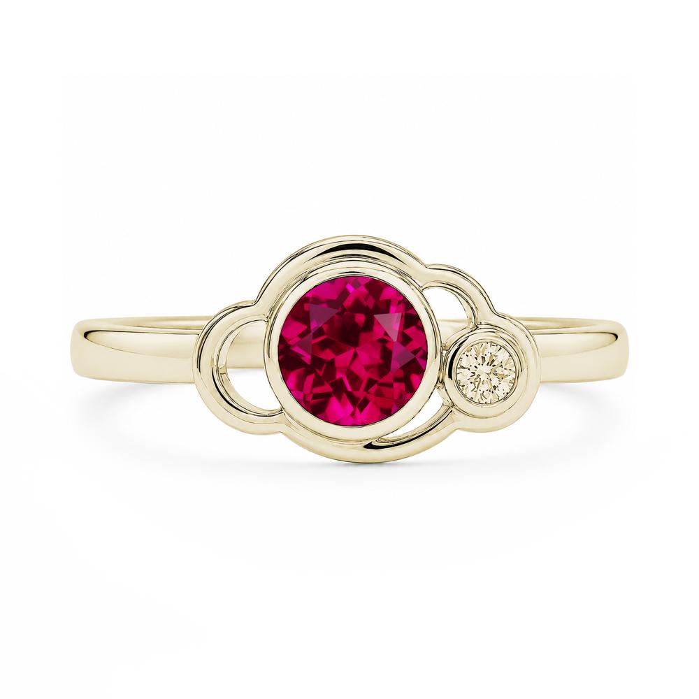 Bezel Setting Two Stone Black Spinel Cloud Ring - LUO Jewelry #gemstone_Ruby