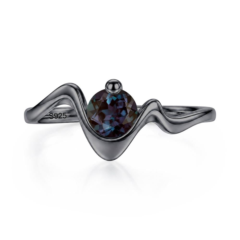 Round Shaped Amethyst Twisted Wave Ring - LUO Jewelry #gemstone_Alexandrite