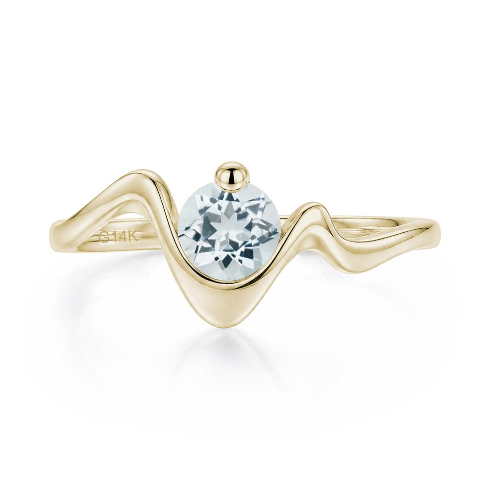 Round Shaped Amethyst Twisted Wave Ring - LUO Jewelry #gemstone_Aquamarine