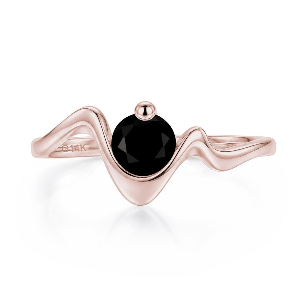 Round Shaped Amethyst Twisted Wave Ring - LUO Jewelry #gemstone_Black Spinel