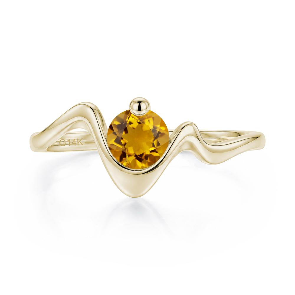 Round Shaped Amethyst Twisted Wave Ring - LUO Jewelry #gemstone_Citrine