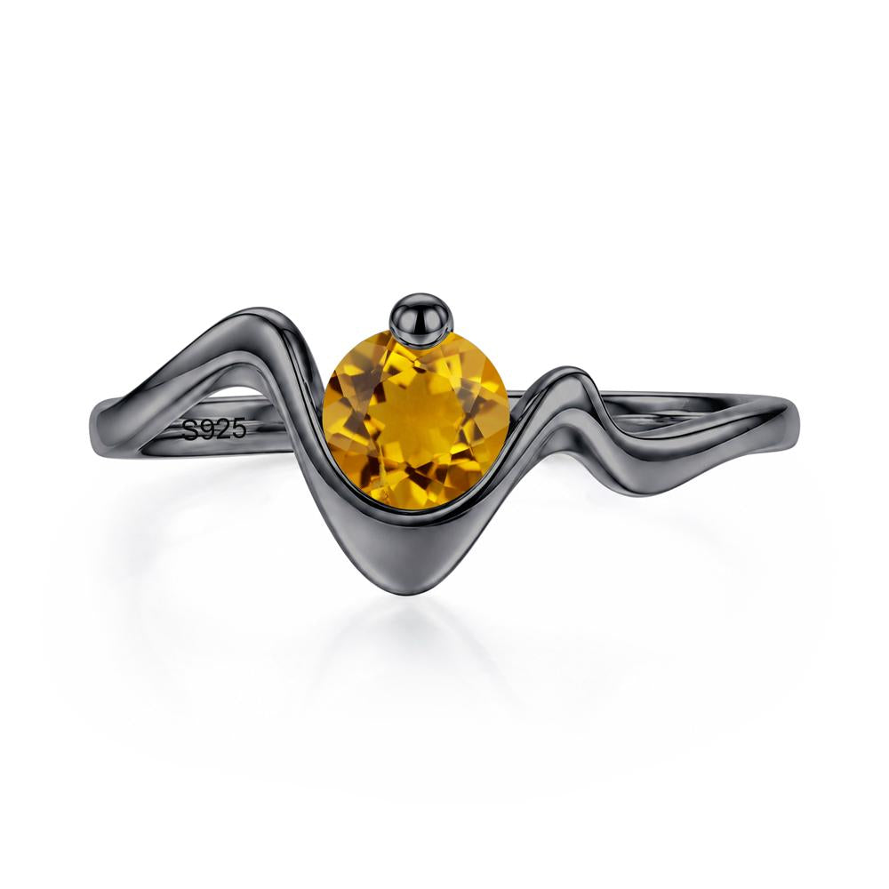 Round Shaped Amethyst Twisted Wave Ring - LUO Jewelry #gemstone_Citrine