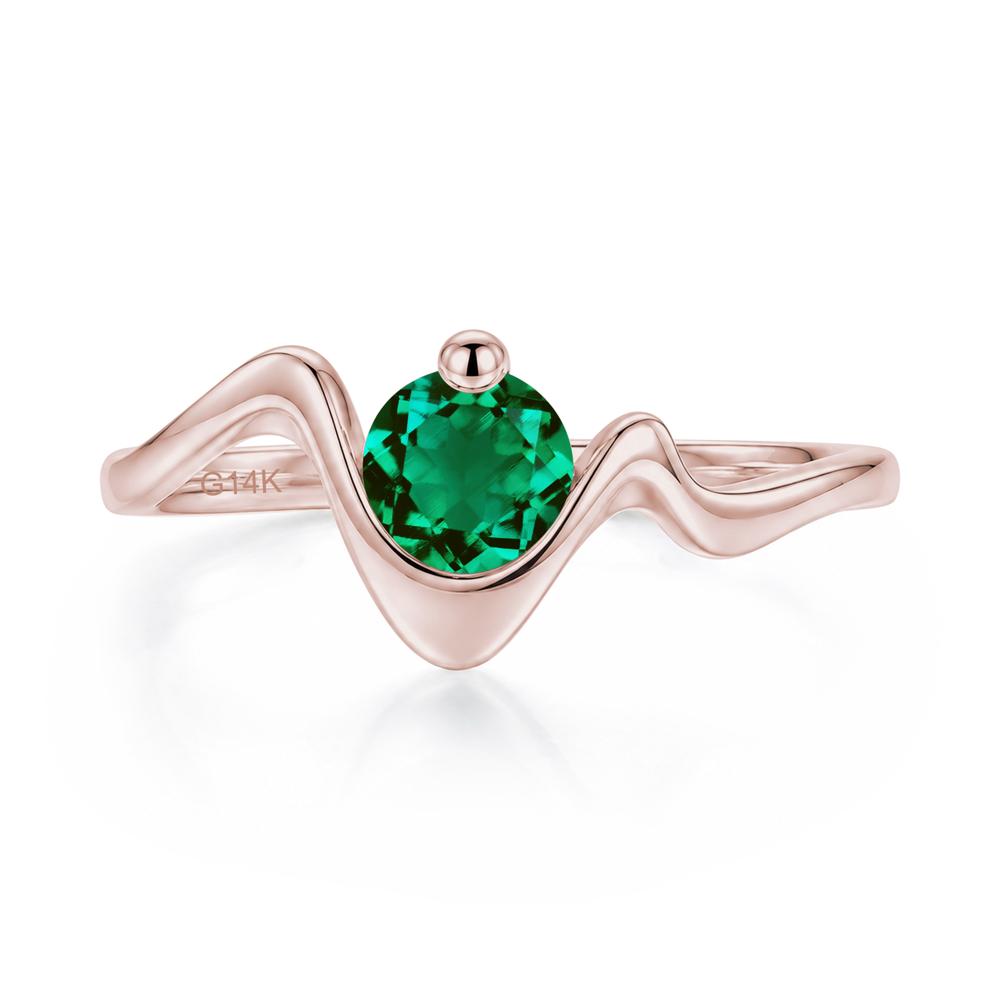 Round Shaped Amethyst Twisted Wave Ring - LUO Jewelry #gemstone_Emerald