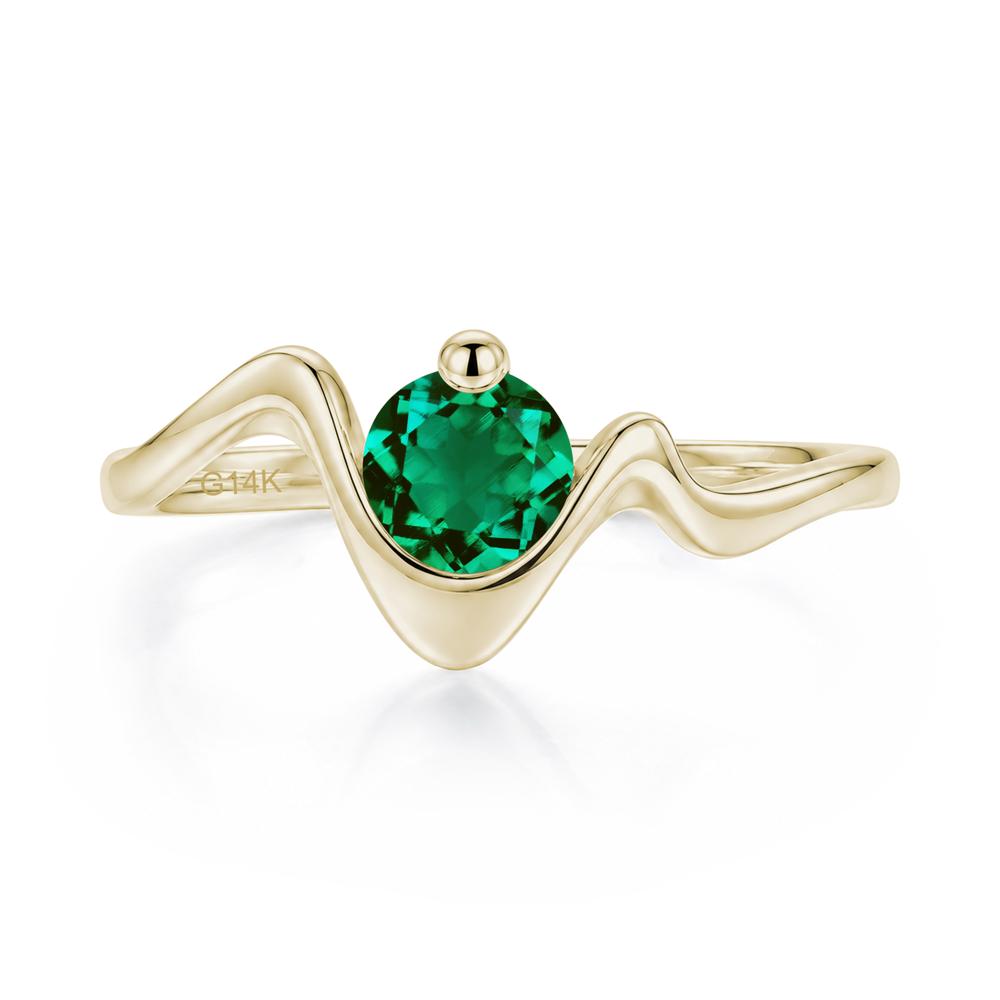 Round Shaped Amethyst Twisted Wave Ring - LUO Jewelry #gemstone_Emerald