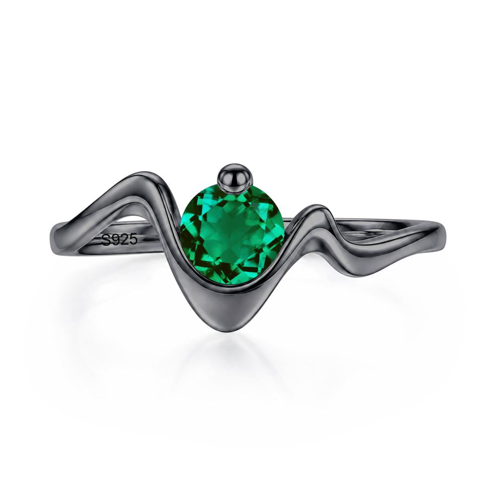 Round Shaped Amethyst Twisted Wave Ring - LUO Jewelry #gemstone_Emerald