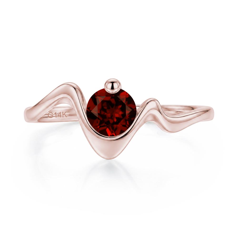 Round Shaped Amethyst Twisted Wave Ring - LUO Jewelry #gemstone_Garnet