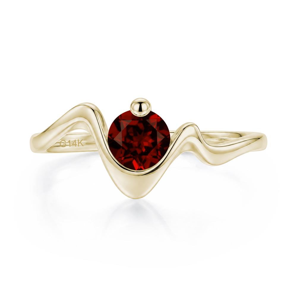 Round Shaped Amethyst Twisted Wave Ring - LUO Jewelry #gemstone_Garnet
