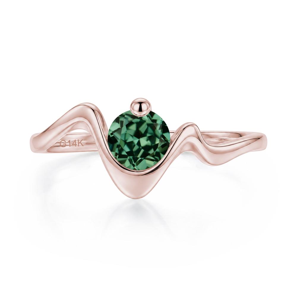 Round Shaped Amethyst Twisted Wave Ring - LUO Jewelry #gemstone_Green Sapphire