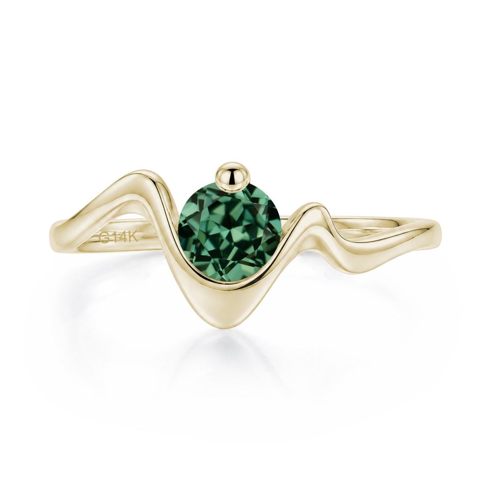 Round Shaped Amethyst Twisted Wave Ring - LUO Jewelry #gemstone_Green Sapphire
