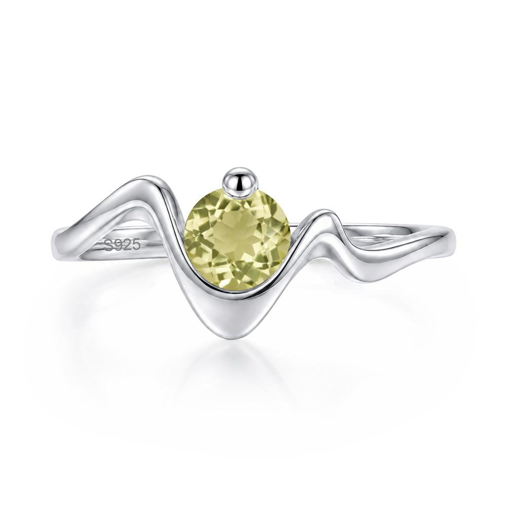 Round Shaped Amethyst Twisted Wave Ring - LUO Jewelry #gemstone_Lemon Quartz