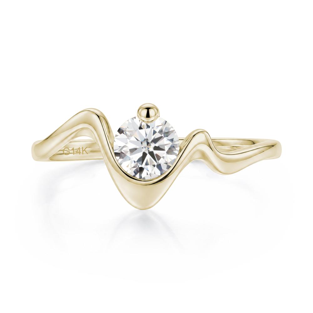 Round Shaped Amethyst Twisted Wave Ring - LUO Jewelry #gemstone_Moissanite