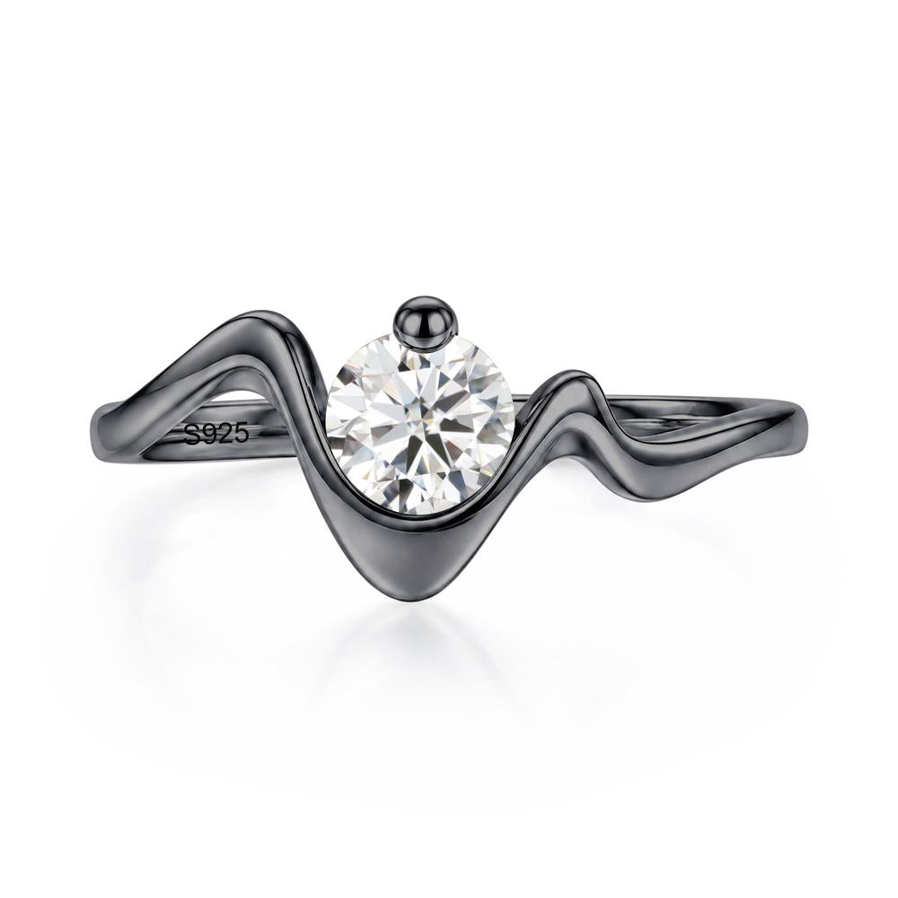 Round Shaped Amethyst Twisted Wave Ring - LUO Jewelry #gemstone_Moissanite