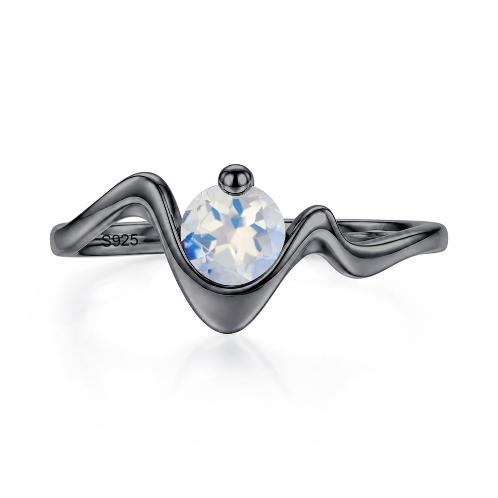 Round Shaped Amethyst Twisted Wave Ring - LUO Jewelry #gemstone_Moonstone