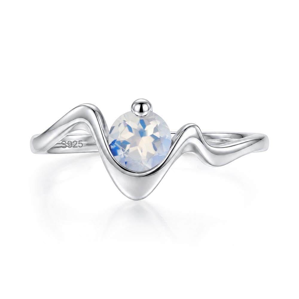 Round Shaped Amethyst Twisted Wave Ring - LUO Jewelry #gemstone_Moonstone