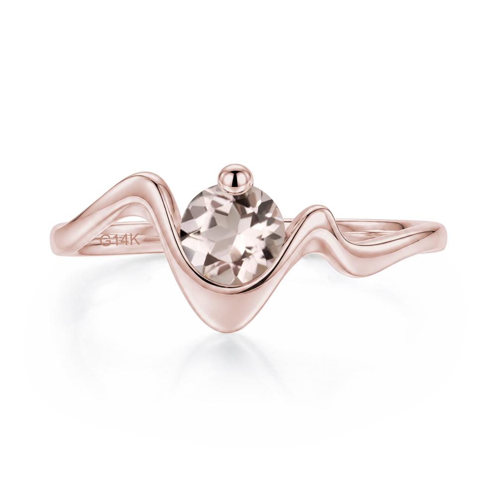 Round Shaped Amethyst Twisted Wave Ring - LUO Jewelry #gemstone_Morganite