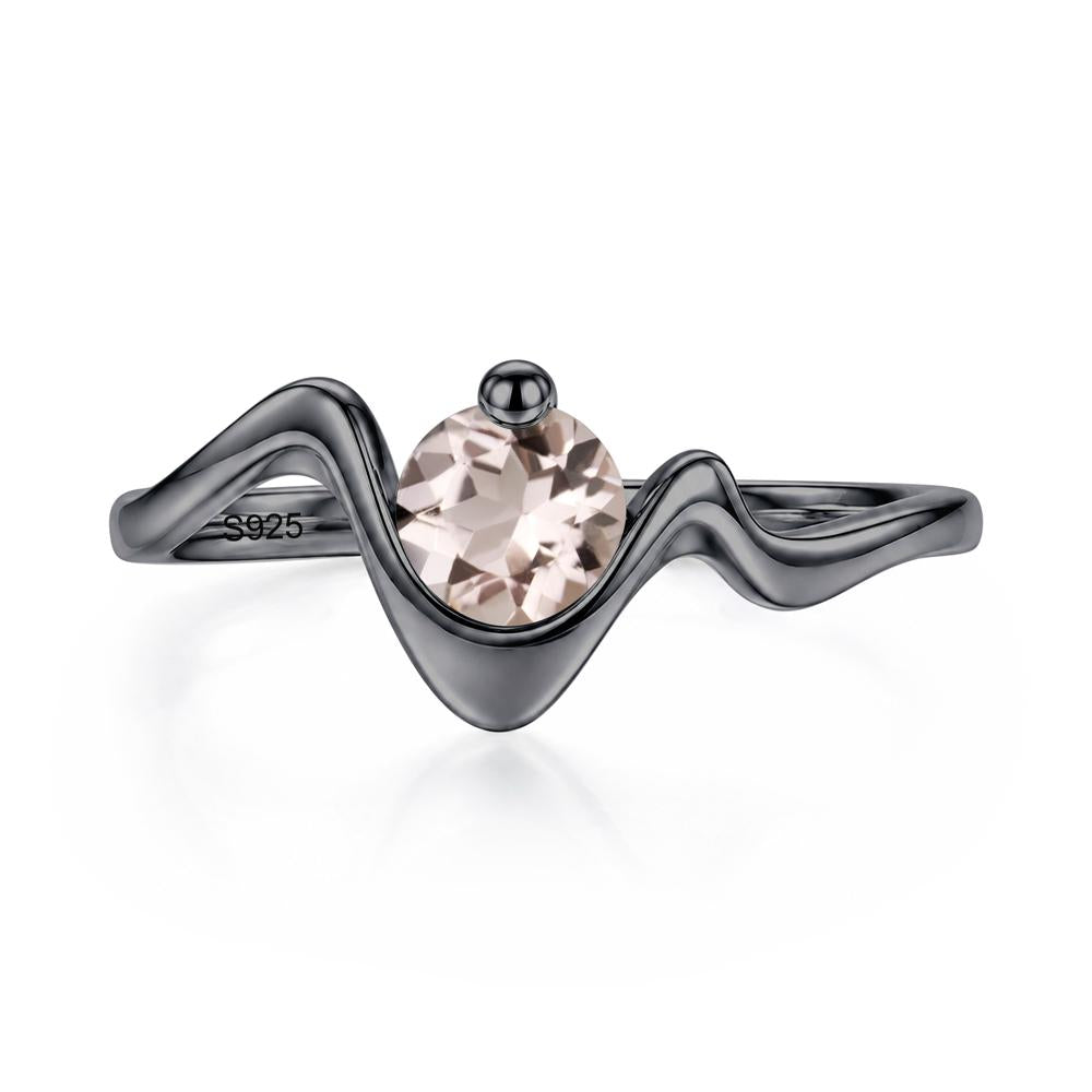 Round Shaped Amethyst Twisted Wave Ring - LUO Jewelry #gemstone_Morganite