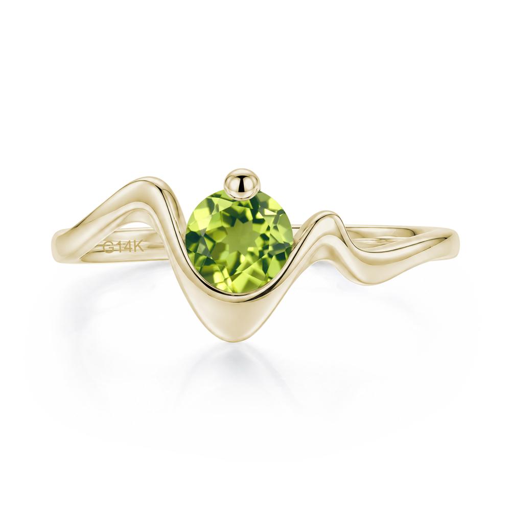 Round Shaped Amethyst Twisted Wave Ring - LUO Jewelry #gemstone_Peridot