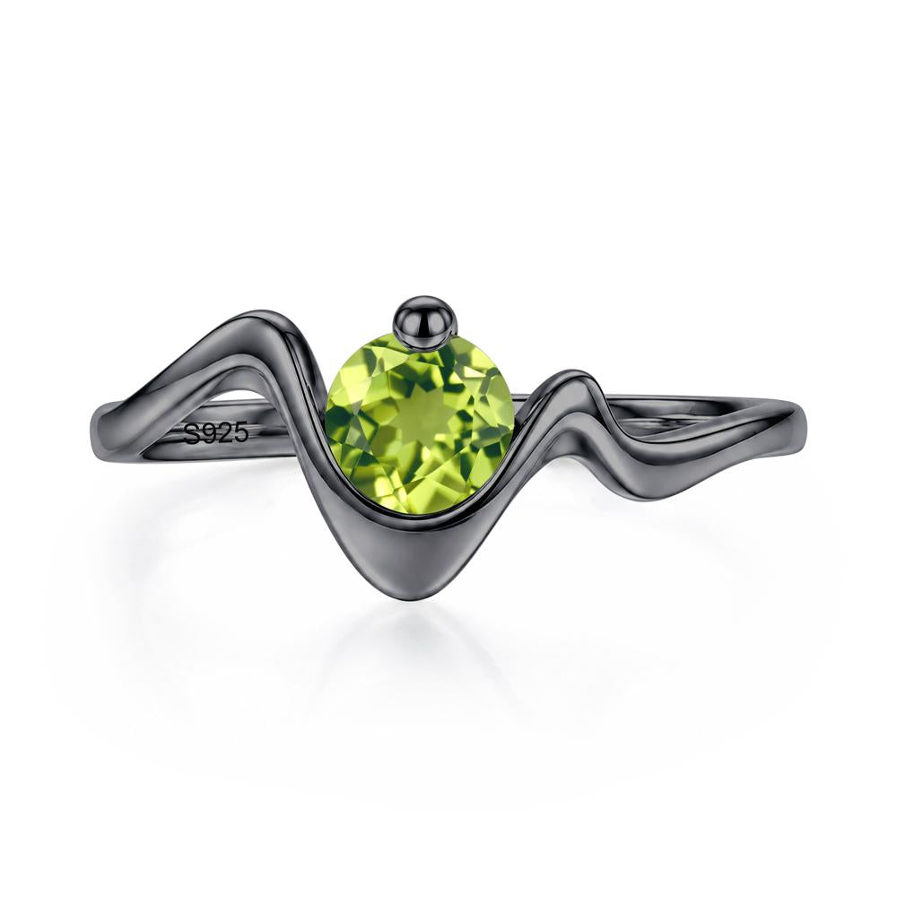 Round Shaped Amethyst Twisted Wave Ring - LUO Jewelry #gemstone_Peridot