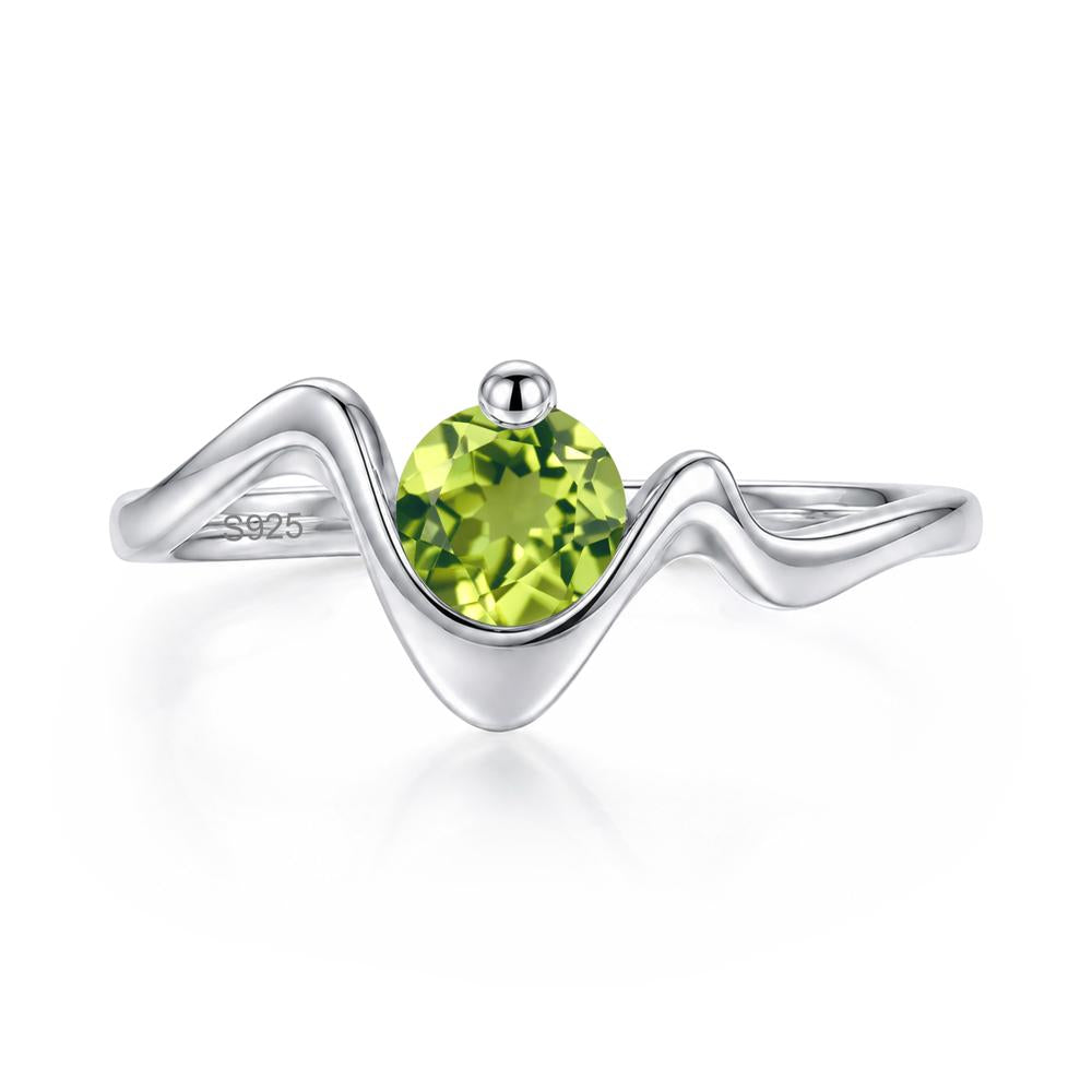 Round Shaped Amethyst Twisted Wave Ring - LUO Jewelry #gemstone_Peridot