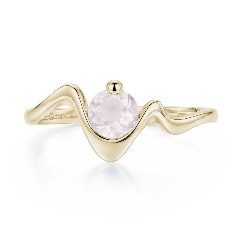 Round Shaped Amethyst Twisted Wave Ring - LUO Jewelry #gemstone_Rose Quartz