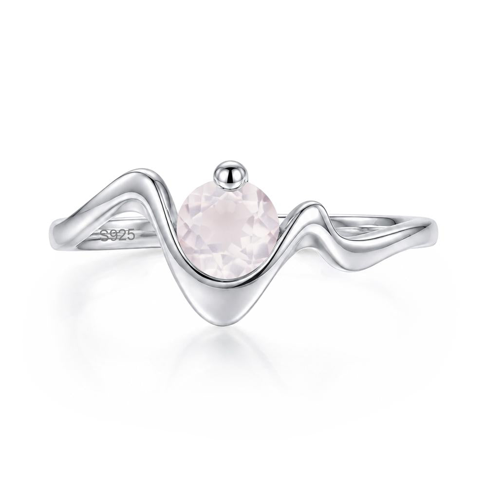 Round Shaped Amethyst Twisted Wave Ring - LUO Jewelry #gemstone_Rose Quartz
