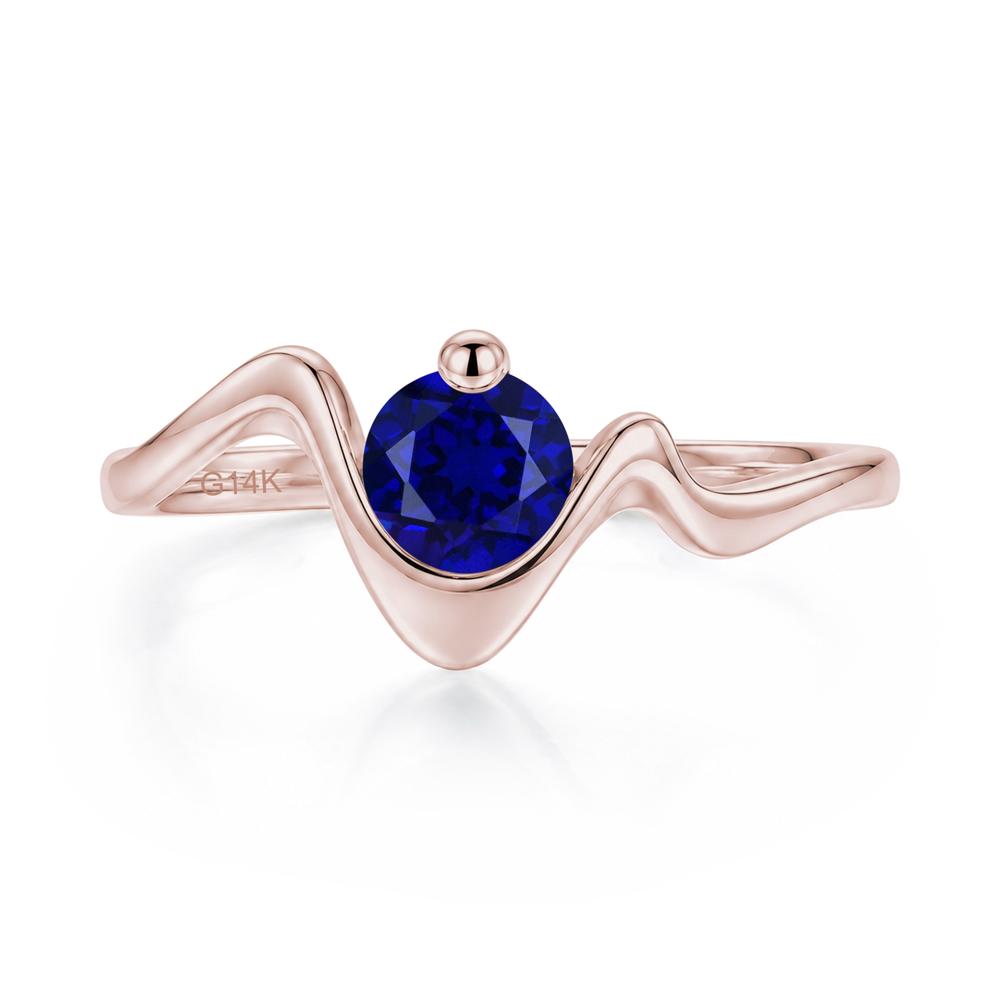 Round Shaped Amethyst Twisted Wave Ring - LUO Jewelry #gemstone_Sapphire