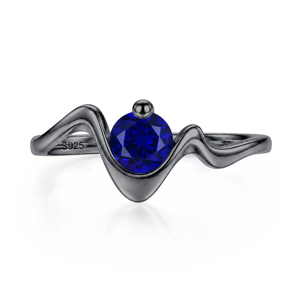 Round Shaped Amethyst Twisted Wave Ring - LUO Jewelry #gemstone_Sapphire
